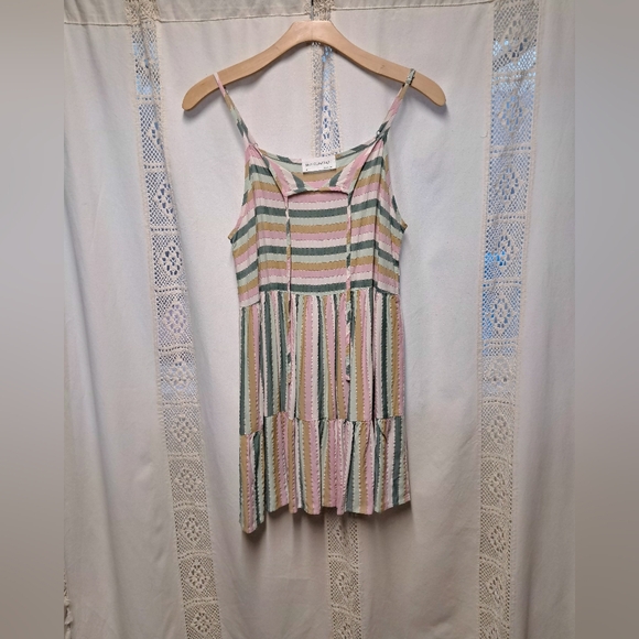 Self Contrast Striped Mini Dress Size M - Picture 2 of 4